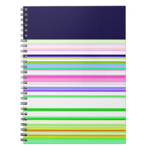 Caderno Espiral Listras azuis coloridas fofas