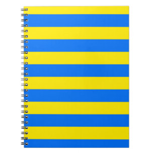 Caderno Espiral Listras Azuis e Amarelas