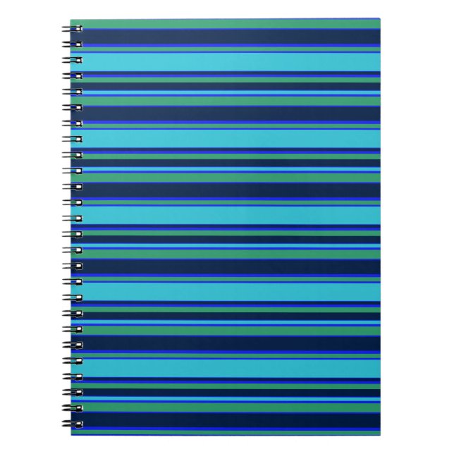 Caderno Espiral Listras azuis e verdes (Frente)
