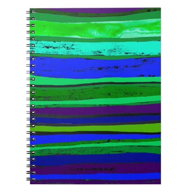Caderno Espiral Listras azuis e verdes (Frente)