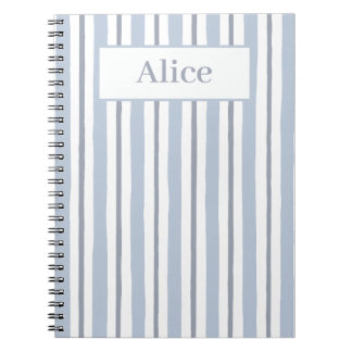Caderno Espiral listras azul claro pastel estilo