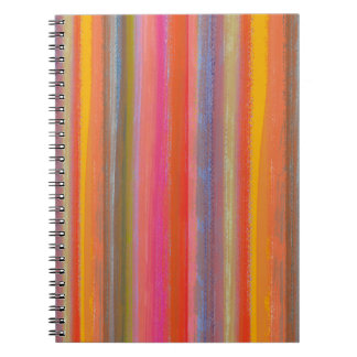 Caderno Espiral Listras Boho de Carvão Coloridas