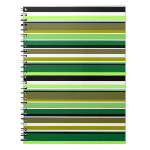 Caderno Espiral Listras brancas e verdes, brancas