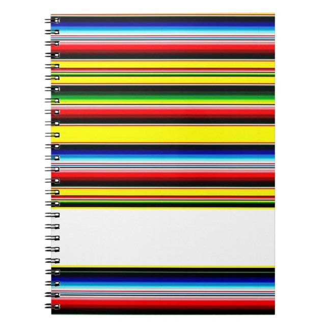 Caderno Espiral Listras brilhantes de serape (Frente)