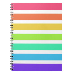 Caderno Espiral Listras brilhantes do arco-íris