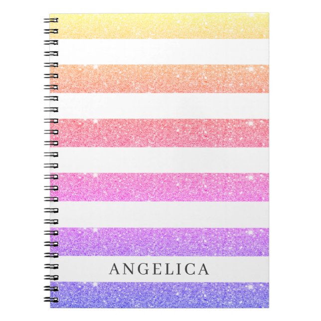 Caderno Espiral Listras Coloridas (Frente)