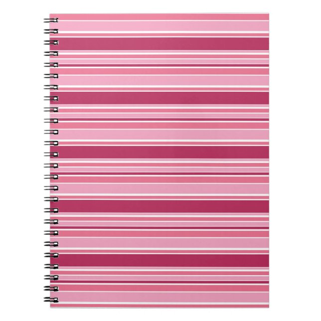 Caderno Espiral Listras cor-de-rosa (Frente)