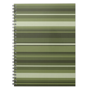 Caderno Espiral Listras da verde azeitona