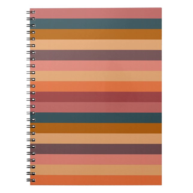 Caderno Espiral Listras de Aquarela do Pôr do Sol (Frente)