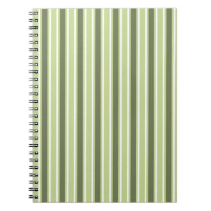 Caderno Espiral Listras de azeite e doces brancos