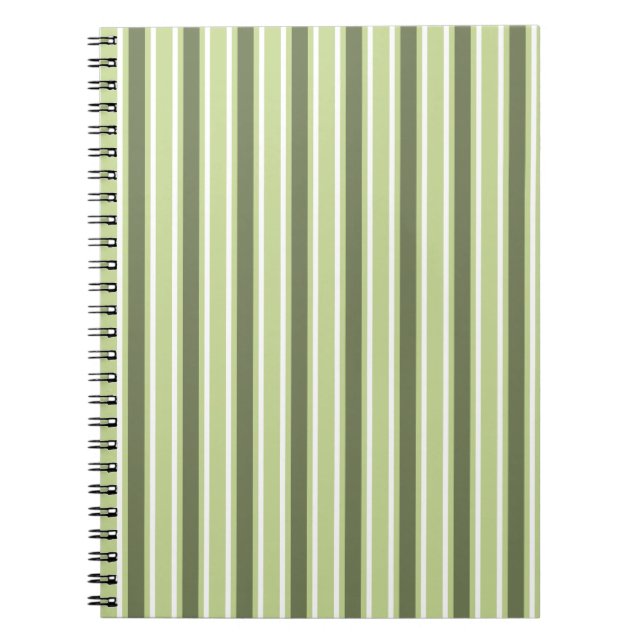 Caderno Espiral Listras de azeite e doces brancos (Frente)