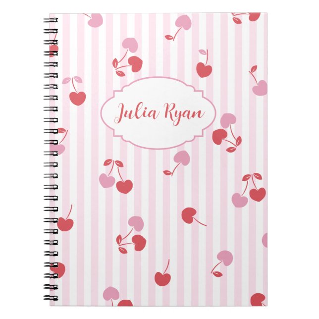 Caderno Espiral Listras de Cereja (Frente)