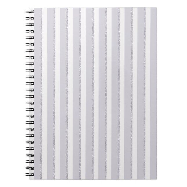 Caderno Espiral Listras de Glitter Roxo Lavanda   (Frente)
