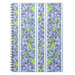 Caderno Espiral listras de mirtilo