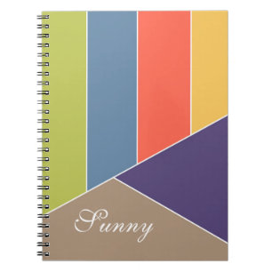 Caderno Espiral listras de MOSAICO triângulos coloridos I + suas i