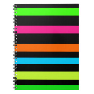 Caderno Espiral Listras de neon
