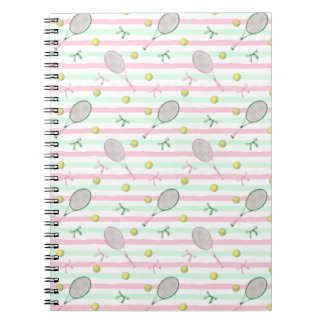 Caderno Espiral Listras de Tênis Verde Claro e Rosa
