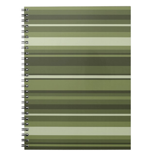 Caderno Espiral listras de verde-oliva (Frente)