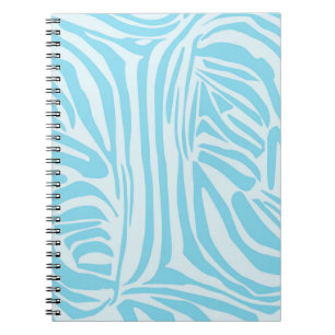 Caderno Espiral Listras de Zebra Azuis e Brancas em Negrito