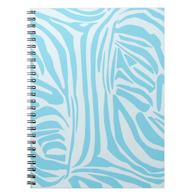 Caderno Espiral Listras de Zebra Azuis e Brancas em Negrito (Frente)