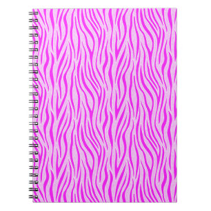 Caderno Espiral Listras de Zebra em uma Estampa de Safari Rosa Pó
