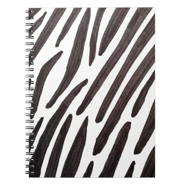 Caderno Espiral Listras de zebra pretas e brancas (Frente)
