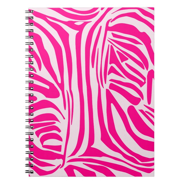 Caderno Espiral Listras de zebra rosa (Frente)
