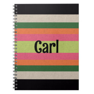 Caderno Espiral Listras Decorativas