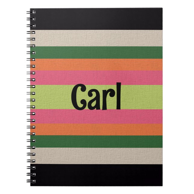 Caderno Espiral Listras Decorativas  (Frente)