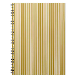 Caderno Espiral Listras Douradas e Branco Antigo