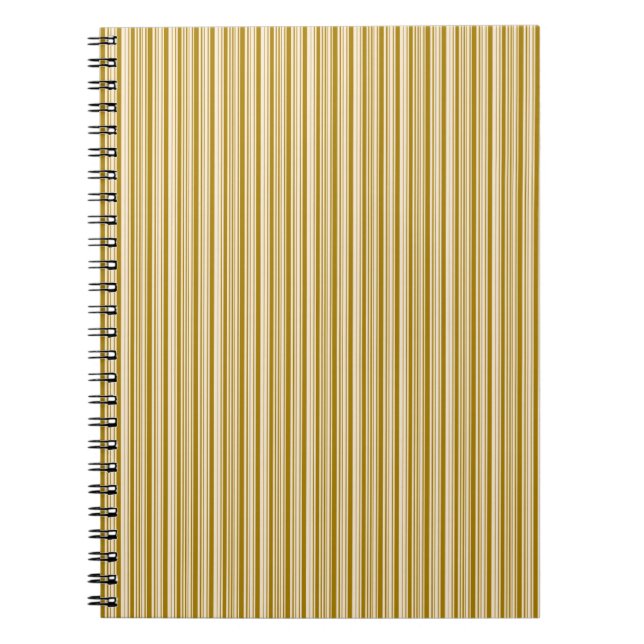 Caderno Espiral Listras Douradas e Branco Antigo (Frente)