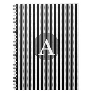 Caderno Espiral Listras Finas Preto e Branco Personalizadas com Mo
