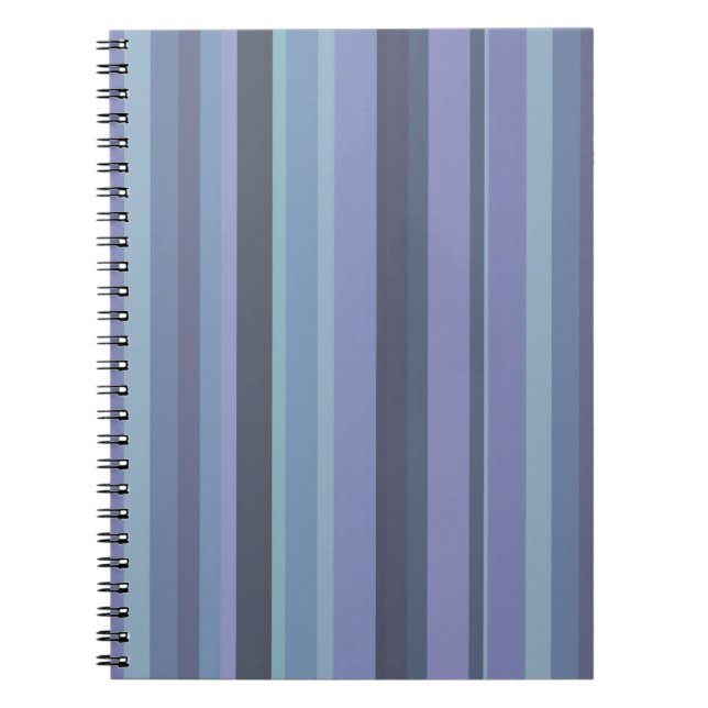 Caderno Espiral Listras horizontais de cinza azul (Frente)