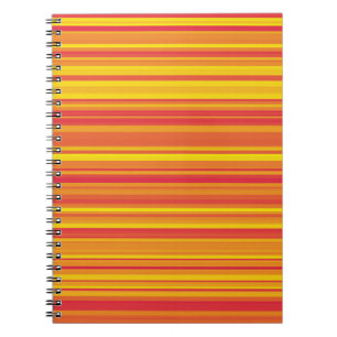Caderno Espiral Listras Laranja Vermelho Amarelo
