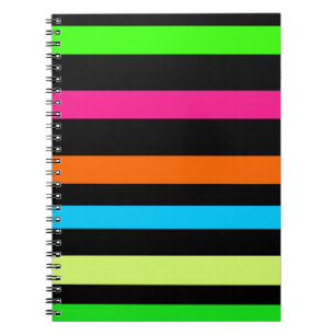 Caderno Espiral Listras neon