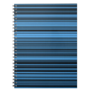 Caderno Espiral Listras Pretas Azuis