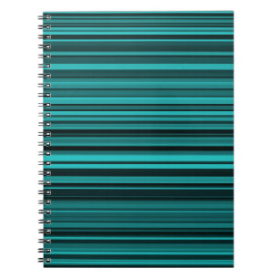 Caderno Espiral Listras Pretas Turquesa
