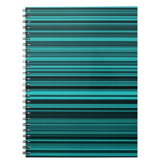 Caderno Espiral Listras Pretas Turquesa (Frente)