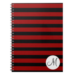 Caderno Espiral Listras pretas vermelhas da inicial feita sob