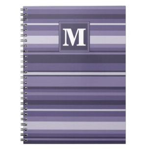 Caderno Espiral Listras roxas de urze monogramas