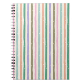 Caderno Espiral Listras Rústicas Pastel