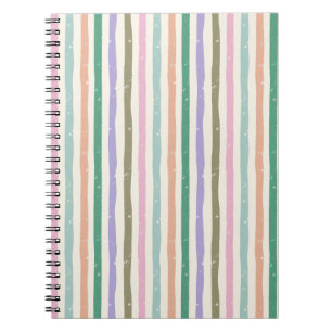 Caderno Espiral Listras Rústicas Pastel