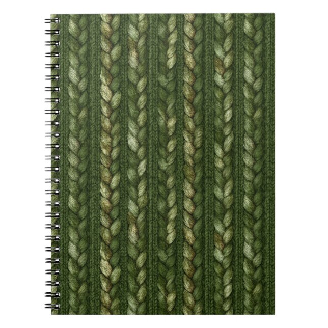 Caderno Espiral Listras Trançadas Verde Aconchegante   (Frente)
