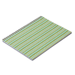 Caderno Espiral Listras Verdes Brilho