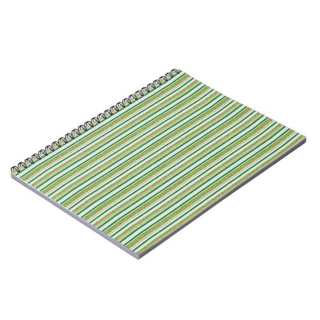 Caderno Espiral Listras Verdes Brilho (Left Side)