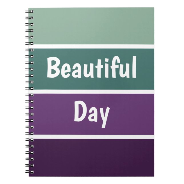 Caderno Espiral Listras Verdes E Roxas (Frente)