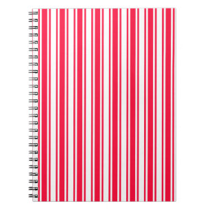 Caderno Espiral Listras vermelhas e brancas dos doces