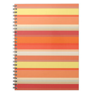 Caderno Espiral Listras vermelhas laranja-brancas