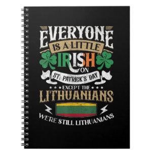 Caderno Espiral Lituânia Rua no Dia de Patricks Homens e Mulheres