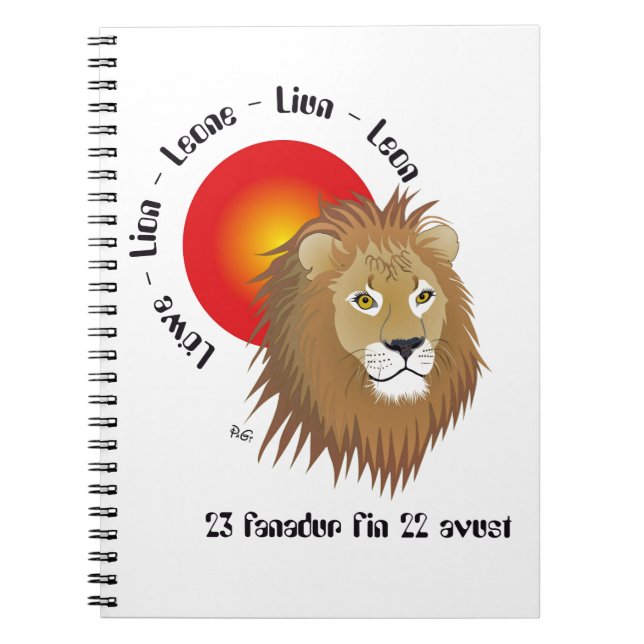 Caderno Espiral Liun 23 fanadur fin 22 avust Notizheft (Frente)